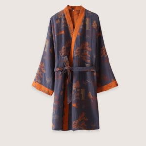 peignoir kimono homme bleu