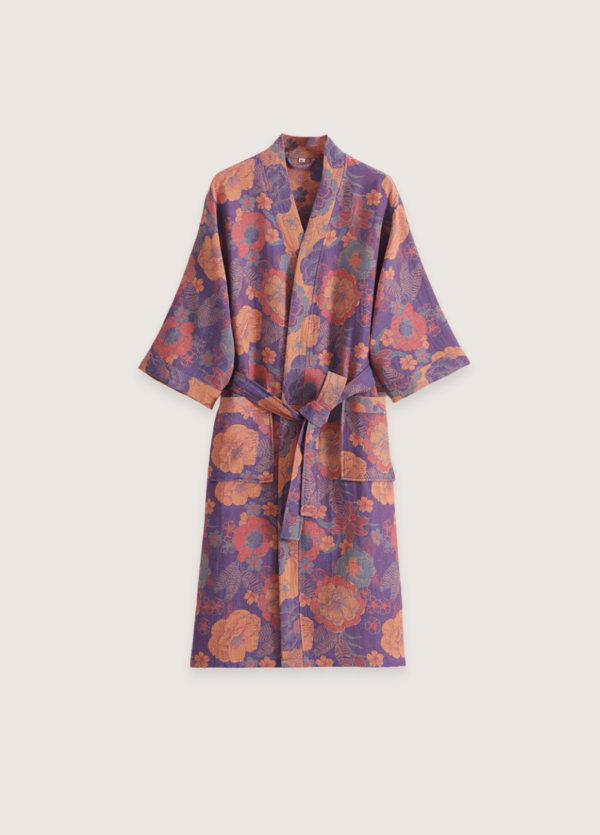 peignoir kimono coton Ikebana