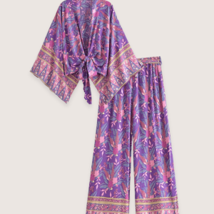 ensemble kimono court fleuri