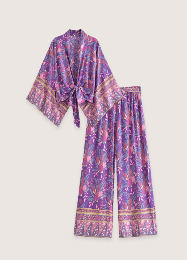 ensemble kimono court fleuri