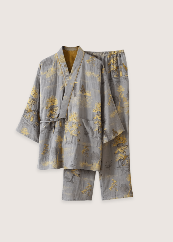 Ensemble pyjama kimono gris