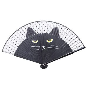 éventail japonais chat noir