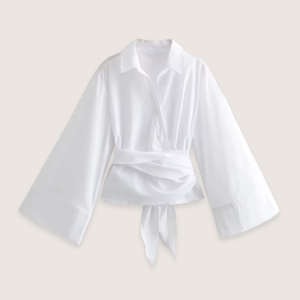 Kimono court blanc pour femme