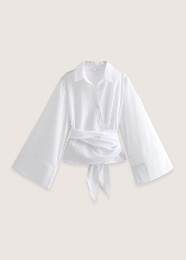 Kimono court blanc pour femme
