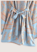 kimono bleu-gris rosé