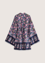 Kimono bleu nuit floral