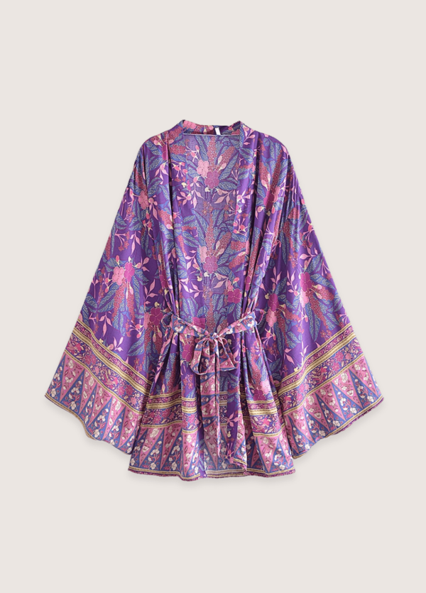 kimono court violet fleuri