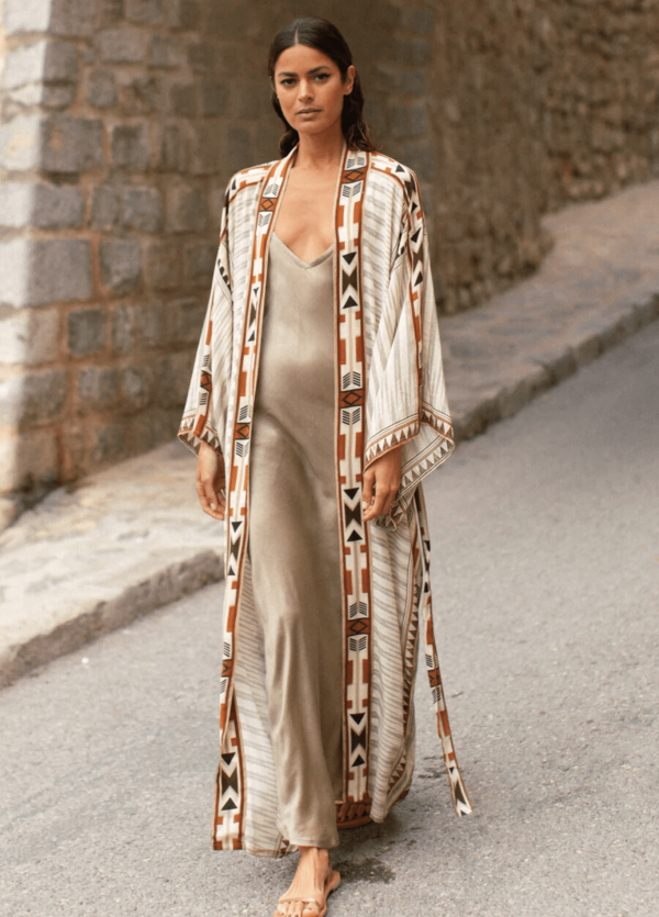 kimono long beige