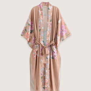 kimono long beige rosé