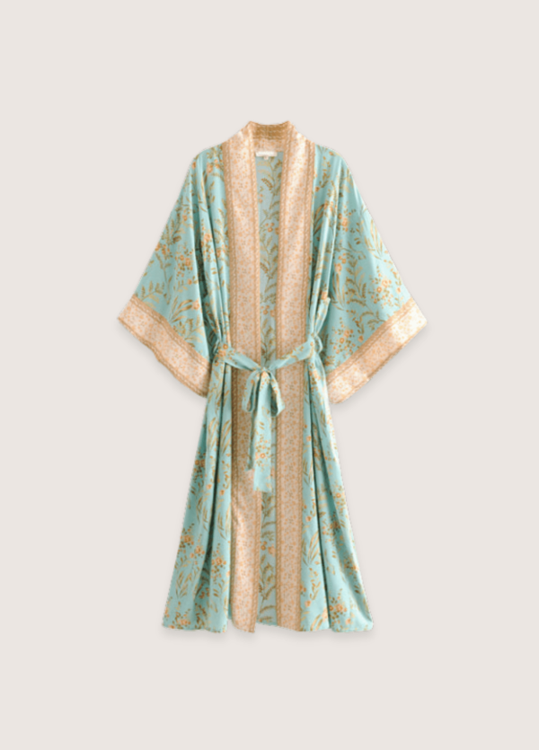 Kimono long bleu élégant
