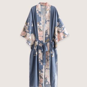 kimono long bleu pâle