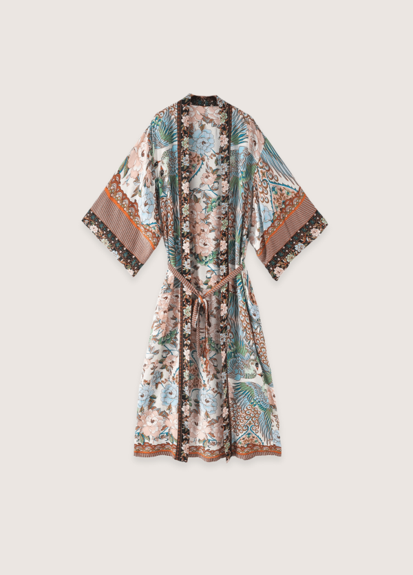 Kimono long bohème fleuri