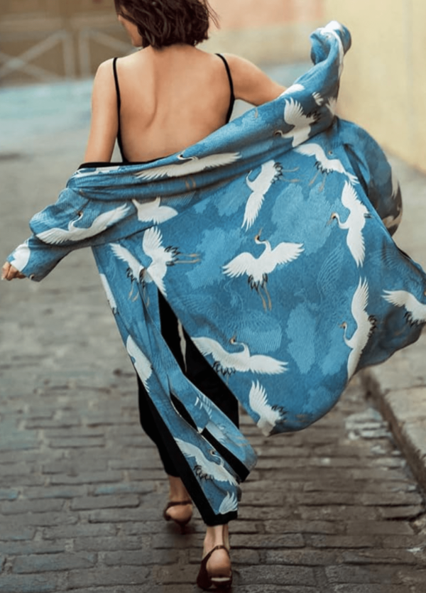 Kimono long Grues Célestes