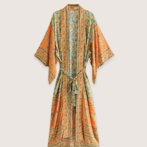 kimono long orange Daisy Bohème