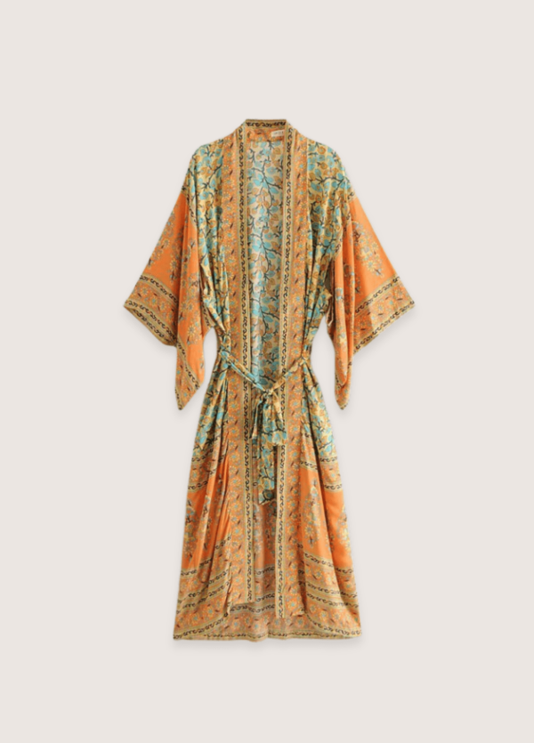 kimono long orange Daisy Bohème