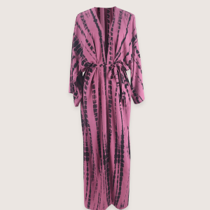 kimono long rose rougeâtre