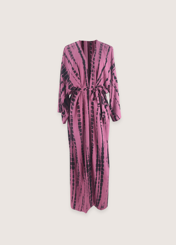 kimono long rose rougeâtre