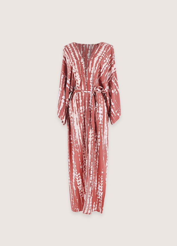 Kimono long terracotta Tie Dye