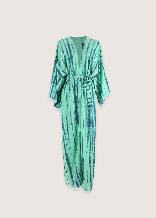 Kimono long vert menthe
