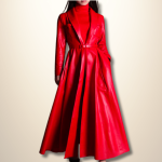 Manteau Kimono Rouge en similicuir