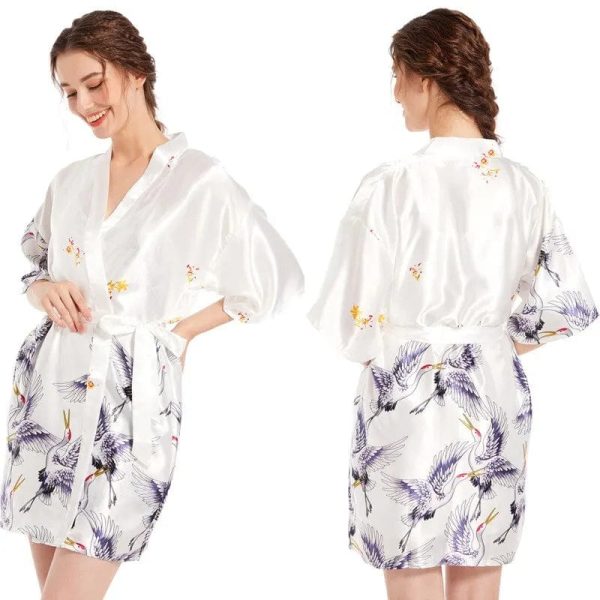 peignoir kimono blanc pour femme