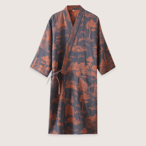 peignoir kimono bleu