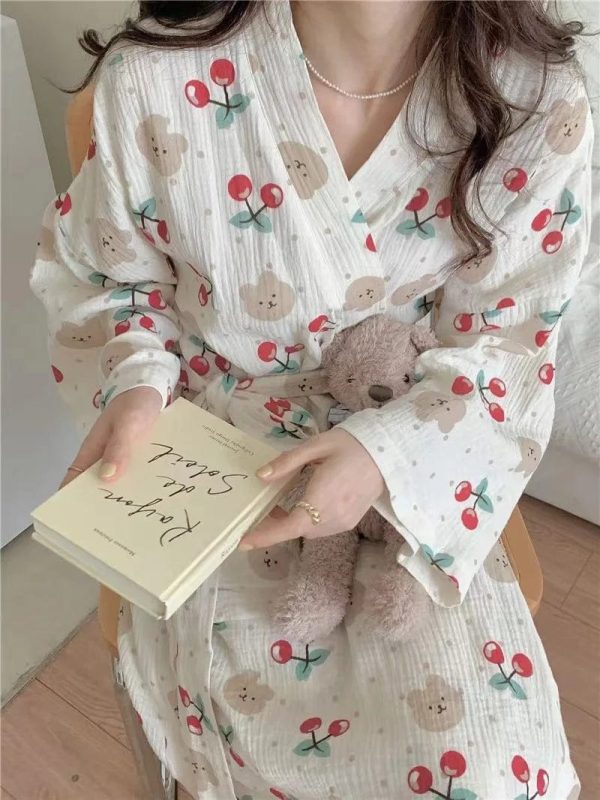 Peignoir kimono femme Cerises
