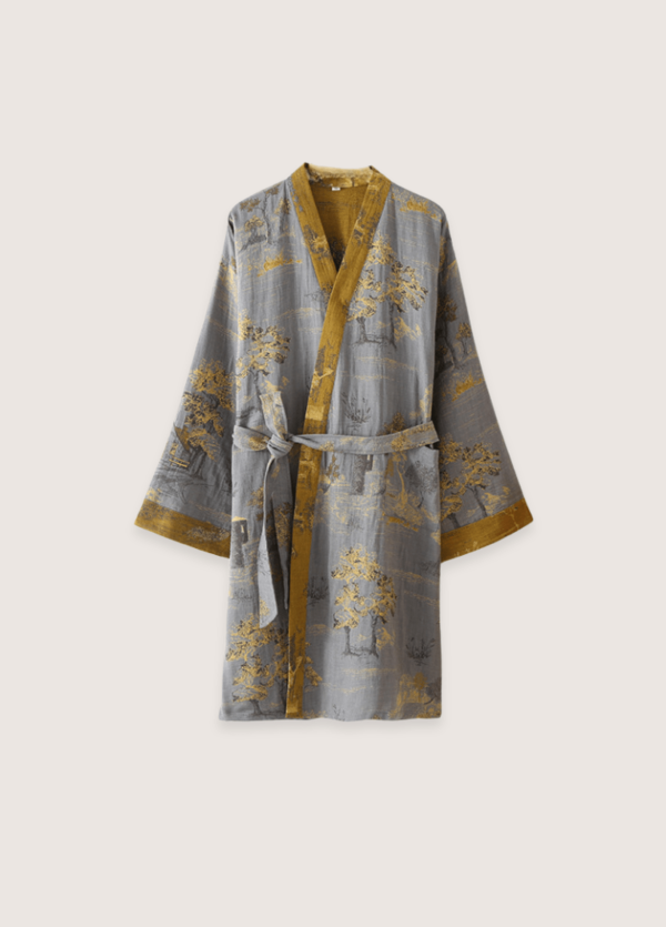 peignoir kimono gris homme