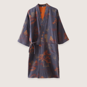 peignoir kimono bleu traditionnel