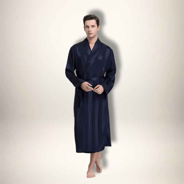 peignoir kimono homme rayé soie