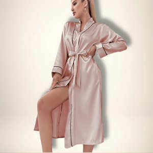 Peignoir kimono long en satin
