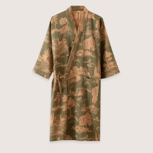 peignoir kimono vert homme élégant