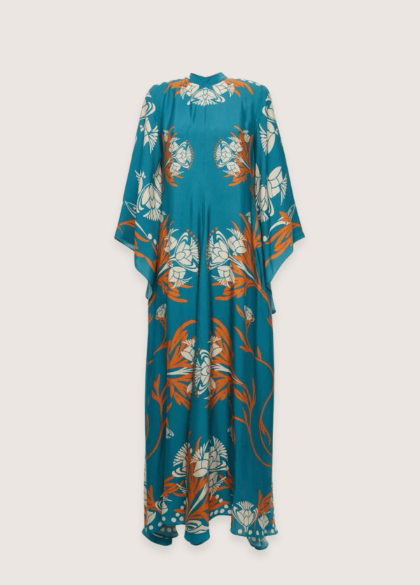 robe kimono turquoise sauvage