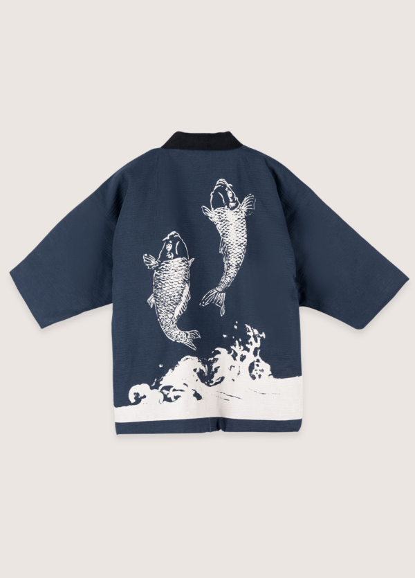 veste kimono bleu