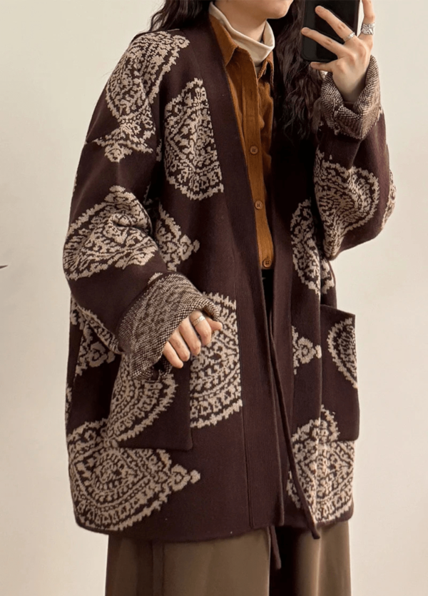 veste kimono marron