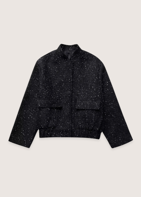 veste kimono noir à paillettes