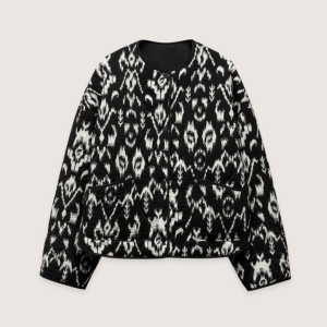 veste kimono noir et blanc