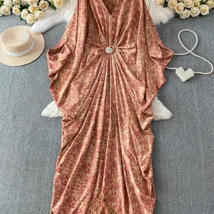 Robe kimono femme Lazy Classy Rouge - Printemps été 2026