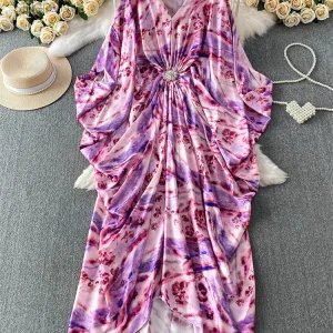 Robe kimono femme Lazy Classy Rose Red – Printemps été 2026